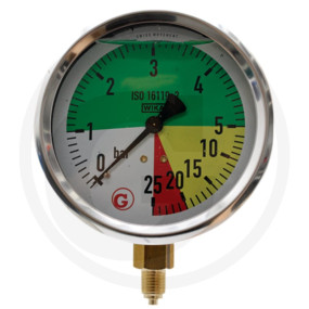 Manometer 100Mm 0-5-25Bar Unten1/4'' St Granit 67001-00013