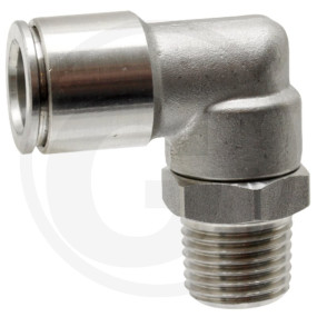 Steckkupplung 90 Grad ?10X1/4 Ag Inox Granit 67002-0410143
