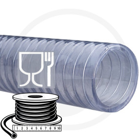 Mtr. Pvc Saugschlauch 16 Mm Transparent Granit 25271983