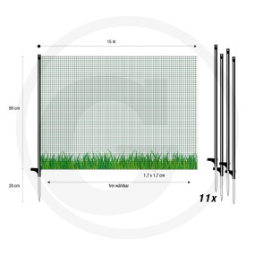 Begrenzungszaun Flex, 90 Cm, 15 M Granit 36220807