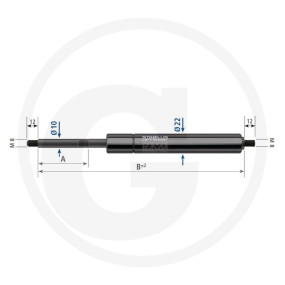 Gf-Dämpfer 10/22, 900N-Lg 220Mm-H 75Mm Granit 814280007