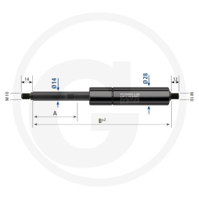 Gf-Dämpfer 14/ 28, 2Kn-Lg 780Mm-H 345Mm Granit 814280496