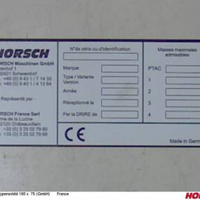 Typenschild 160 X 75 (Hmg) France Horsch 00380884