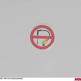 Aufkl. "Nicht mit Hochdruckreiniger Horsch 00385620