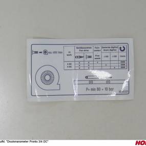 Aufkl. "Druckmanometer Pronto 3/4 Dc Horsch 00380321