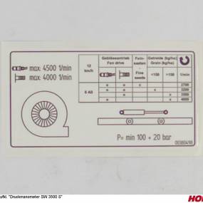 Aufkl. "Druckmanometer Sw 3500 S Horsch 00380498