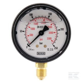 Manometer Ø63 0-250Bar ¼" Unte Kramp MA63250L04PLGF
