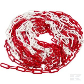 Kette Ø 6 Mm X 41 Mm, 25 M Kunststoff Rot/Weiß Kramp KK150006
