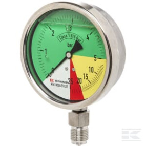 Manometer Ø100Mm 0-5-20-25 1/2" Bsp Anschluss Unten Kramp MA100052512E