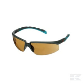 Schutzbrille Solus 2000, Grau/Blau-Grünes Gestell, Beschlagfrei (K&N), Braun Getöntes Glas Kramp S2005SGAFBGR