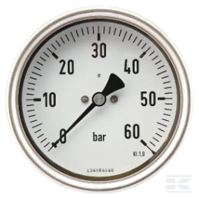 Manometer Ø100 0-60Bar ½" Hi Kramp MA10060B08SSGF