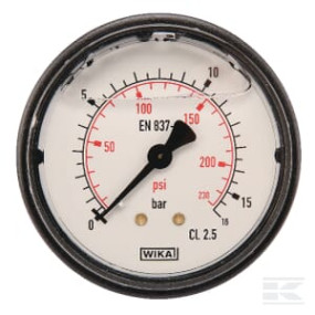 Manometer Ø63 0-16Bar ¼" Hinte Kramp MA6316B04PLGF