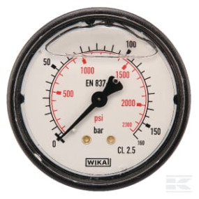 Manometer Ø63 0-160Bar ¼" Hint Kramp MA63160B04PLGF