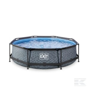 Aufstell-Pool Ø300X76Cm (12V) Steingrau Kramp 30121000EX