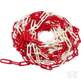 Kette Ø 8 Mm X 49 Mm, 25 M Kunststoff Rot/Weiß Kramp KK150008