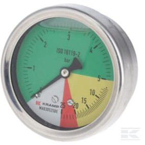 Manometer Ø63Mm 0-5-20-25 1/4" Bsp Anschluss Rückseitig Kramp MA630525BE