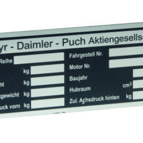 Typenschild Unbeschlagen Steyr 130320001