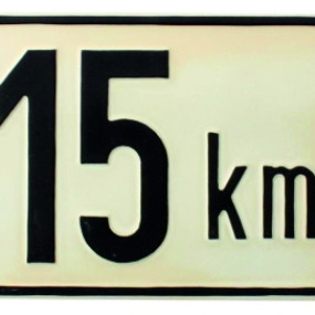 Tafel "15 Km" Blech 130340015