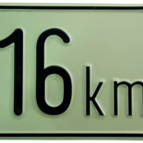 Tafel "16 Km" Blech 130340016
