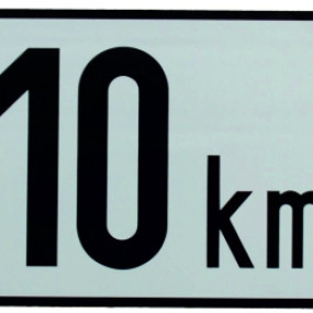 Tafel "10 Km" Selbstklebend 130341010