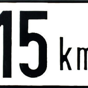 Tafel "15 Km" Selbstklebend 130341015