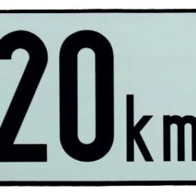 Tafel "20Km" Selbstklebend 130341020