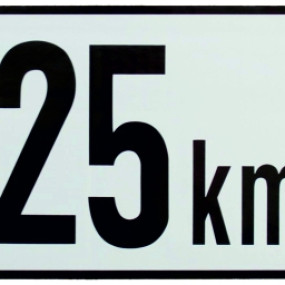Tafel "25Km" Selbstklebend 130341025