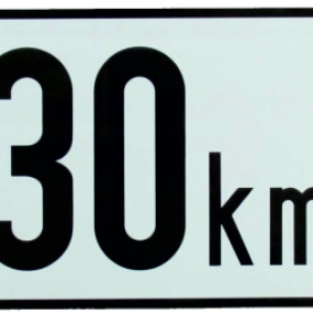 Tafel "30Km" Selbstklebend 130341030