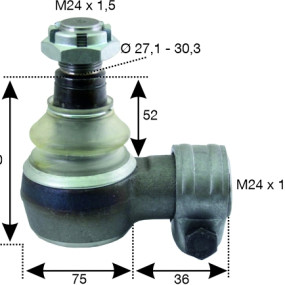 Kugelgelenk M24X1,5 27,1-30,3 522300032