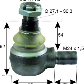 Kugelgelenk M24X1,5 27,1-30,3 522300175