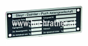 Typenschild Unbeschlagen Steyr (130320001) Um