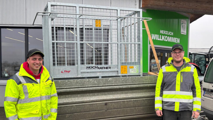 Arbeitskorb-Übergabe an die Gemeinde Neustadtl/Donau